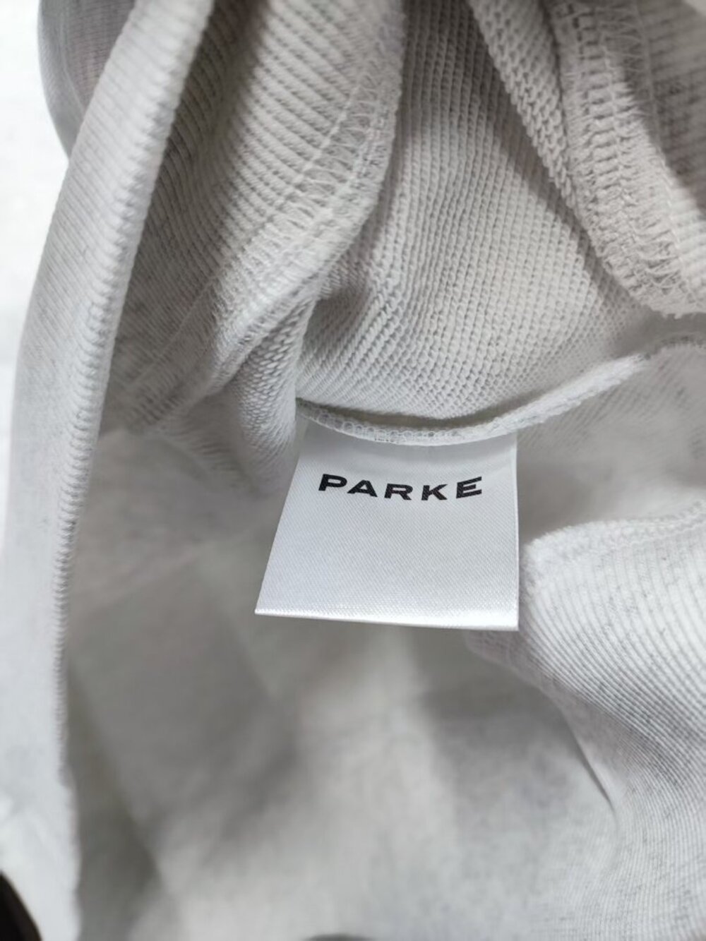 Size S/M Parke Mock Neck Embroidered Flag Logo Sweatshirt - Picture 3 of 6